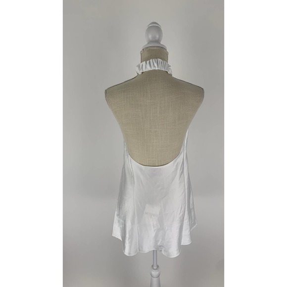 Show Me Your MuMu Jasmine Halter Mini Dress Womens Small Ivory Luxe Satin New - Picture 9 of 11